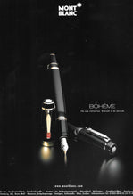 Load image into Gallery viewer, Montblanc Bohème Rouge Fountain Pen - Black, Ruby Jewel, Retractable, GP Trim