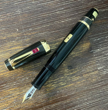 Load image into Gallery viewer, Montblanc Bohème Rouge Fountain Pen - Black, Ruby Jewel, Retractable, GP Trim