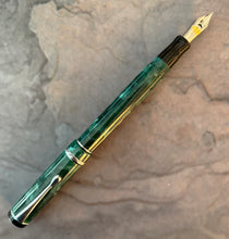 Load image into Gallery viewer, Conklin Duragraph Fountain Pen and Ballpoint set, Green Marble