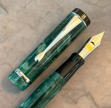Load image into Gallery viewer, Conklin Duragraph Fountain Pen and Ballpoint set, Green Marble