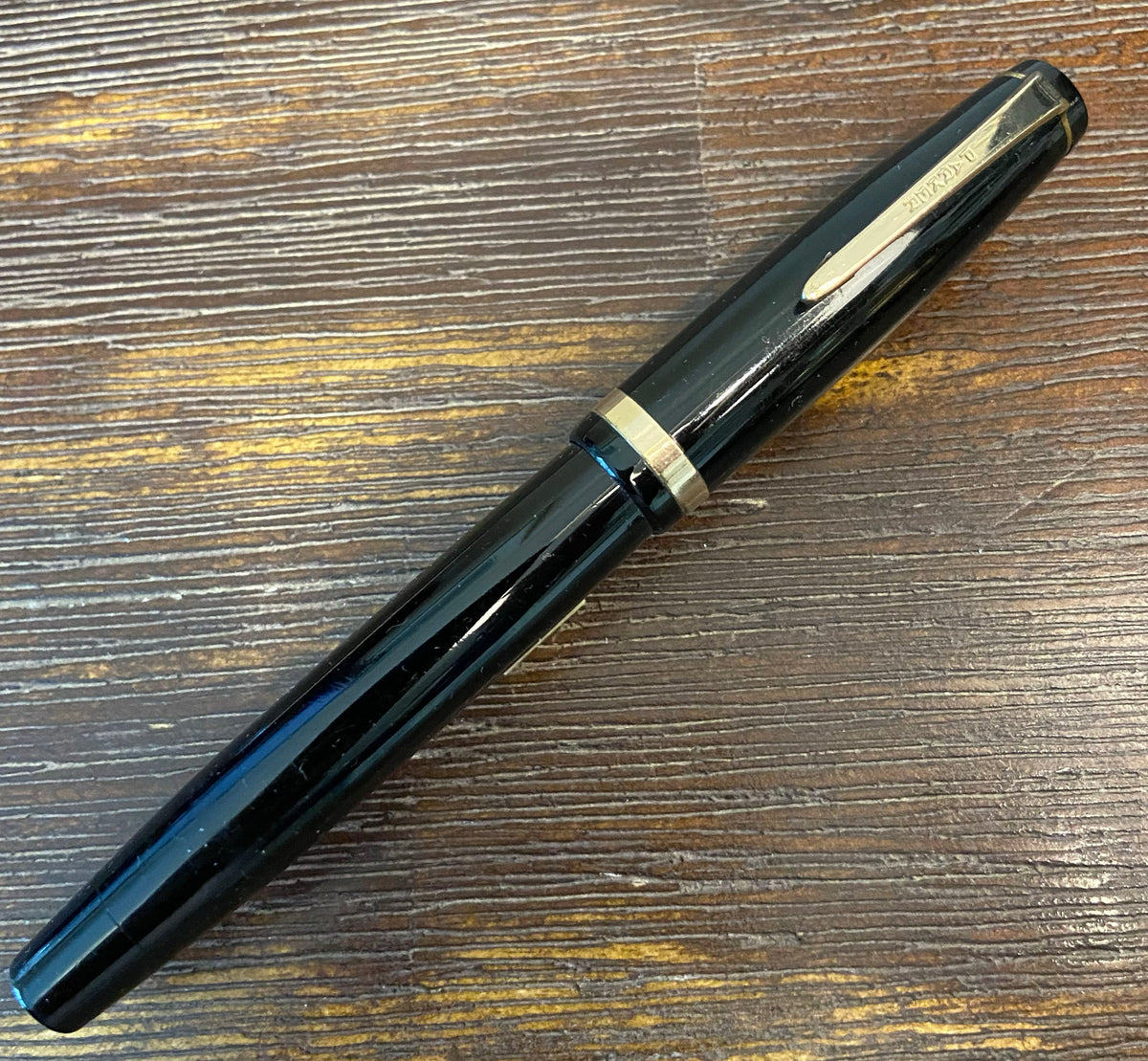 Parker Challenger c1941 Button-filler /Black Celluloid, Canada Parker Challenger c1941 Button-filler /Black Celluloid, Canada