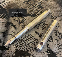 Load image into Gallery viewer, Caran d'ache Ecridor XS retro Silver Plated Rhodium Coated Fountain Pen