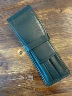 Leather, Diplomat Tripple Pen Case Black
