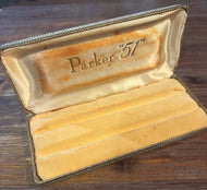 Parker 51 double, hard case, leather, Pen Box. 1940's