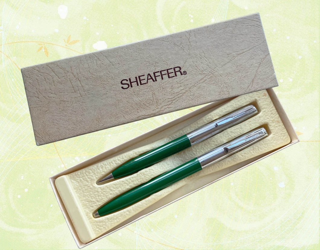 Sheaffer set, Ballpoint & Pencil, Green