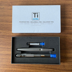 Ti Ultra 3-in-one Design – Fountain pen + Rollerball + Ballpoint pen.