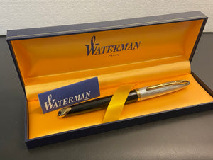 Waterman Carène, Black lacquer with silver -plated cap