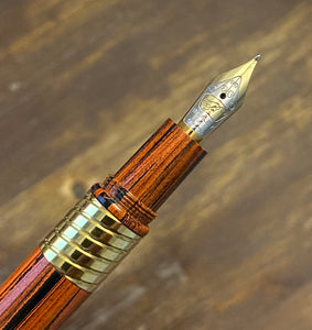 Bexley PCA Fountain Pen 2001 LE - Orange Woodgrain Ebonite
