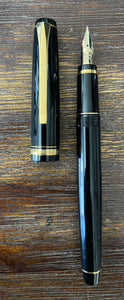 Pilot Falcon Resin Fountain Pen - Black with Gold Trim