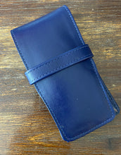 Load image into Gallery viewer, Leather, Blue, 4 Pen Case