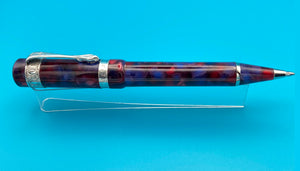 Ancora Perla Marbled Red/Blue Sterling Silver Ballpoint