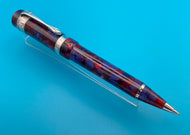 Ancora Perla Marbled Red/Blue Sterling Silver Ballpoint