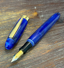 Load image into Gallery viewer, Handcrafted Dark Blue Acrylic Fountain pen