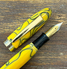 Load image into Gallery viewer, Handcrafted,  Yellow Acrylic Swril Fountain pen