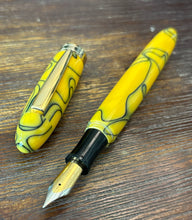 Load image into Gallery viewer, Handcrafted,  Yellow Acrylic Swril Fountain pen