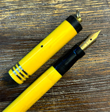 Load image into Gallery viewer, Parker Lady Duofold Ringtop Fountain Pen (late 1920s) - Mandarin Yellow, Triple Cap Band