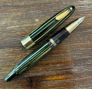 Sheaffer Crest 1000 Fountain Pen - Green Striated, Vac-Fil