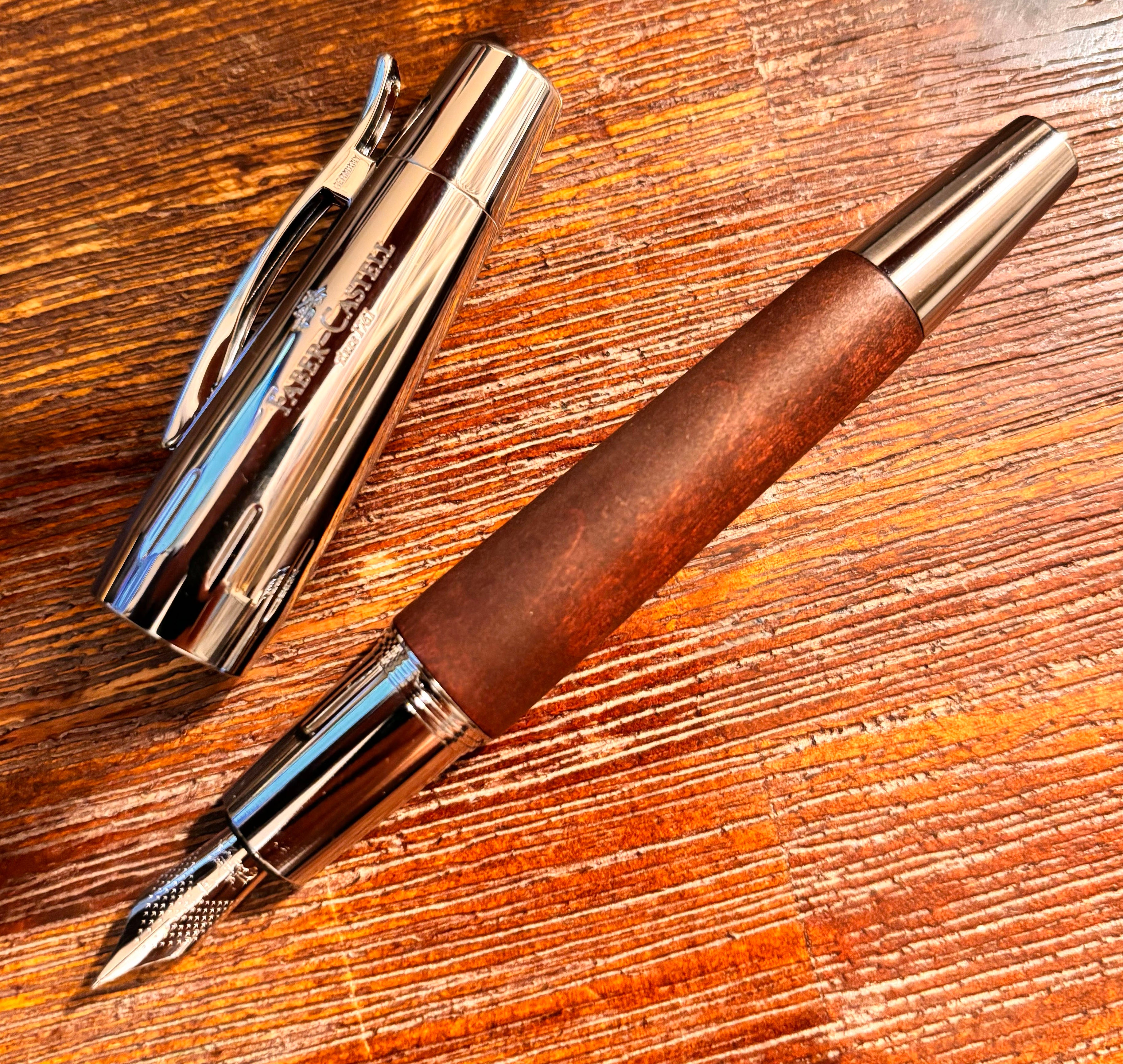 Faber-Castell e-motion Fountain Pen, Pearwood Brown