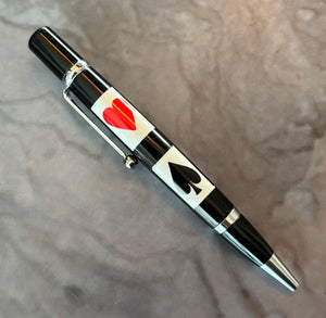 Playing card suits symbols pen