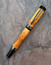Load image into Gallery viewer, Hand Crafted Wood Rollerball, with Silver trim, Light colour