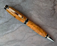 Hand Crafted Wood Ballpoint, with Chrome trim