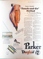 Parker Duofold , Pressureless Writing, MacLean's Magazine, November 15, 1928