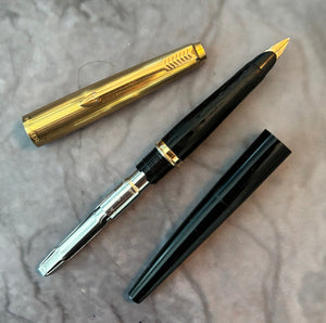 Parker 45 , Gold-filled cap black barrel