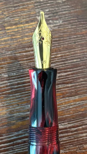 Handcrafted acrylic Red/Black marble