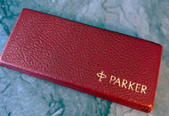 Parker , hard pen box, double, 1960's