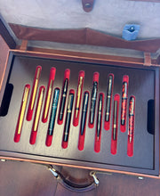 Load image into Gallery viewer, Pen Collectors, Leather Briefcase 6 trays , hold 97 pens