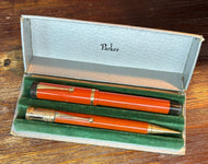 Parker Duofold Senior ”Big Red” Fountain pen and Pencil
