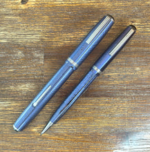 Load image into Gallery viewer, Esterbrook J "The classic Double Jewel" Bright Blue Lever-filled Fountain Pen &amp; Pencil set