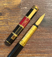Yves St Laurent, purple and terracotta fountain pen. Made in France.