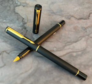 Parker 88 Rialto, fountain pen and Rollerball, black matte