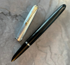 Parker 51 Aerometric, Silver Cap Teal Black barrel