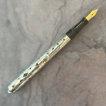 Load image into Gallery viewer, Waterman 452 1/2 V Fountain Pen &amp; Pencil- Fully Etched Sterling