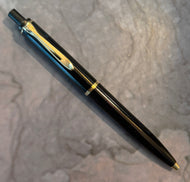 Pelikan K400 Ballpoint Pen - Black w Gold Trim, Clicker Activated