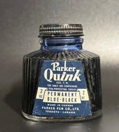 Ink Bottle, Parker Quink, Permanent Blue Black