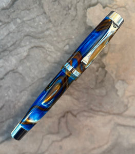 Levenger Plumpster Tides "Blue & Brown Swirl"