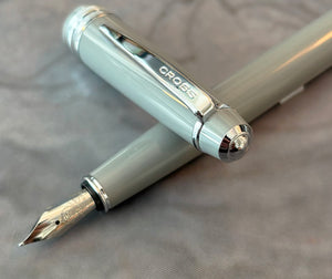Cross Fountain Pen Polished Grey Resin & Chrome Trim