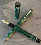 Conklin Duragraph Fountain Pen and Ballpoint set, Green Marble