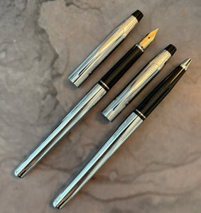 Cross Century Chrome Fountain Pen and Rollerball set