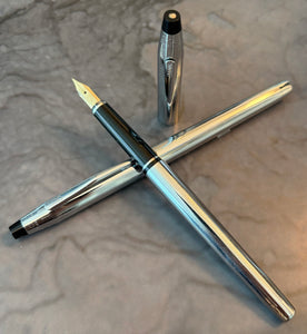 Cross Century Chrome Fountain Pen and Rollerball set