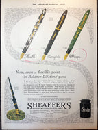Sheaffer's Balance nibs, The Saturday Evening Post 1930
