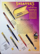 Sheaffer's Lifetime Fineline Pencils, The Saturday Evening Post copr. 1939