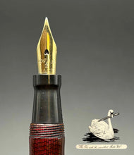 Load image into Gallery viewer, Mabie Todd, Swan Garnet Lizard Fountain Pen