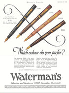 Waterman's Ripple 4 colours, MacLean's Magazine, September 15, 1926