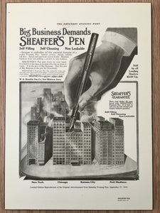 Vintage Ads. Mounted Sheaffer's Self filling