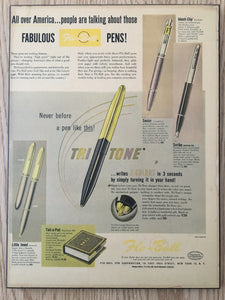 Vintage Ads. Mounted: Flo-Ball Pen Corporation