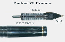Load image into Gallery viewer, Parker 75, Black Lacquer Barrel, GP Cap